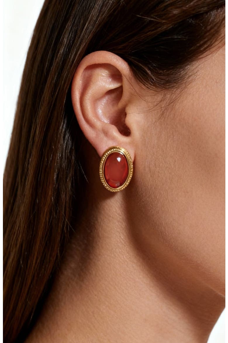 Babylon Earrings, Alternate, color, Red