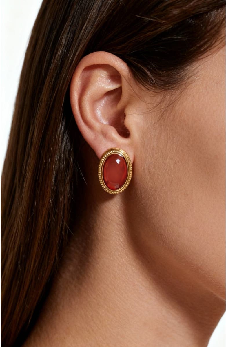 RC RETRO CHIC Babylon Earrings, Alternate, color, Red