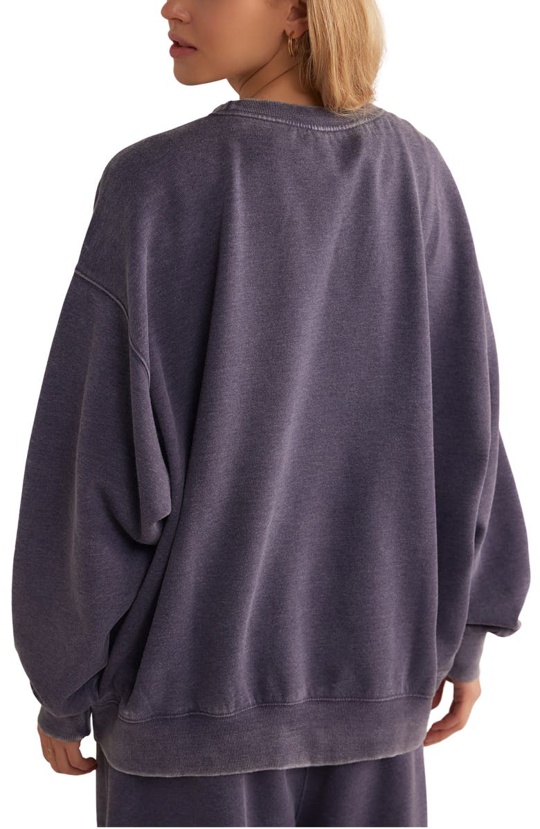 Free People Intimately FP Slow It Down Oversize Cotton Blend Sweatshirt, Alternate, color, Peacoat