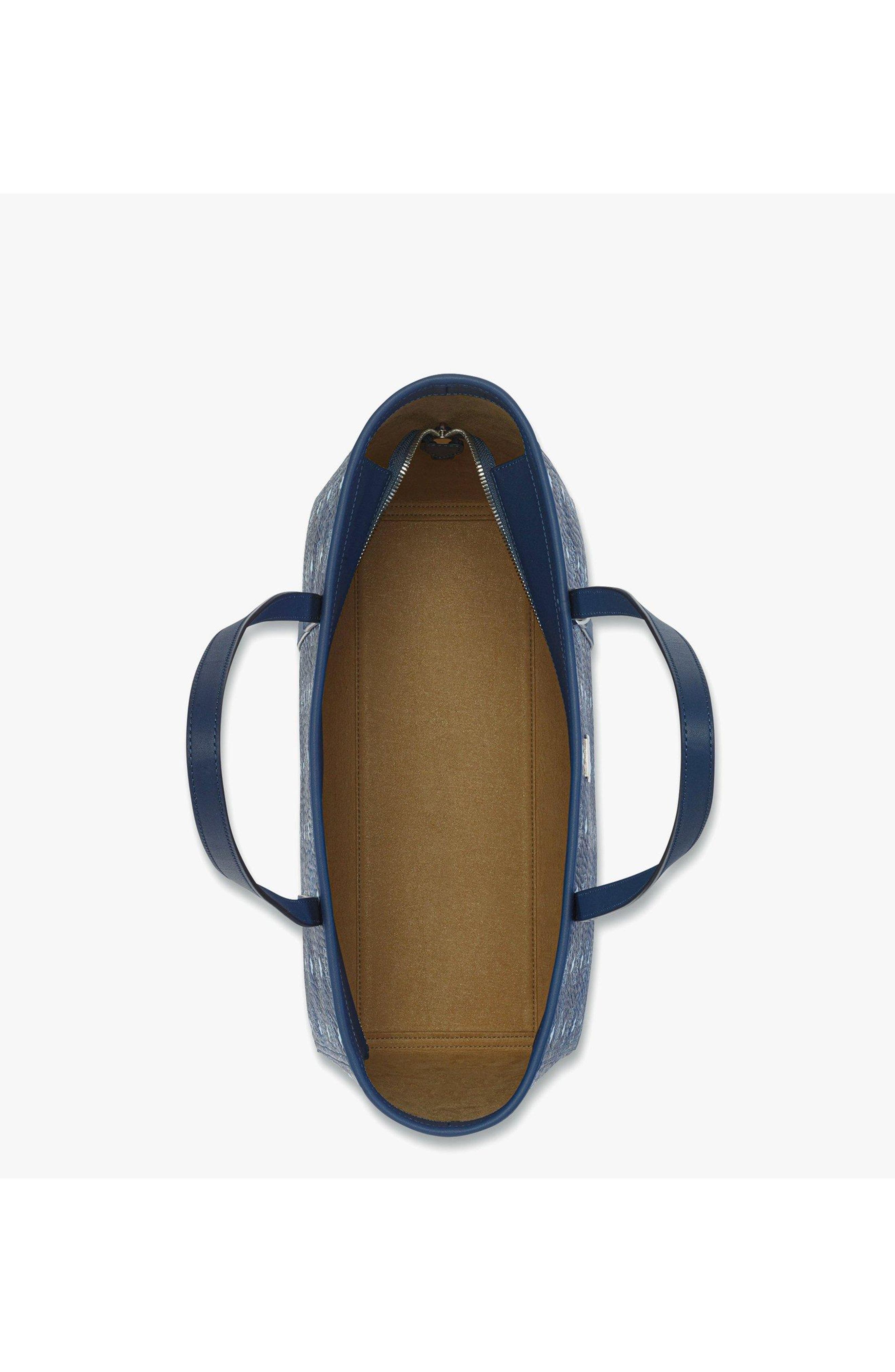 MCM Medium Toni Top-Zip Shopper in Visetos, Alternate, color, Blue