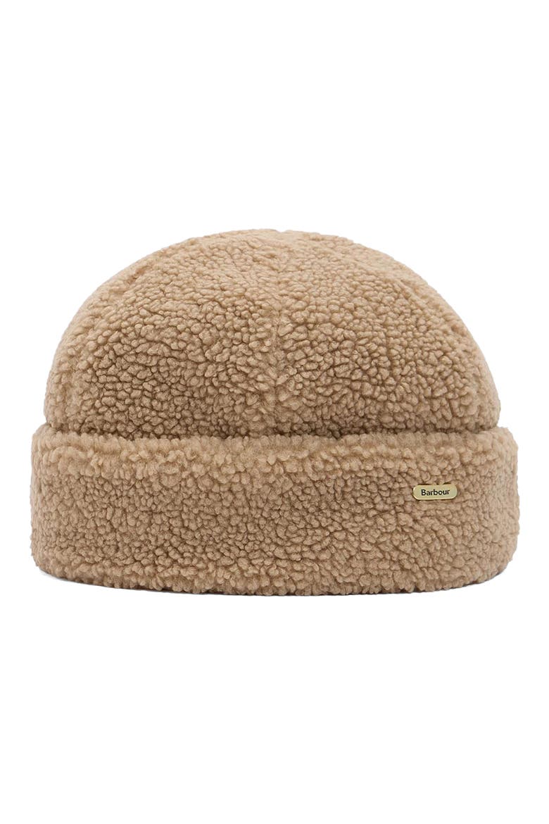 Cathy Faux Shearling Beanie, Main, color, LIGHT TRENCH