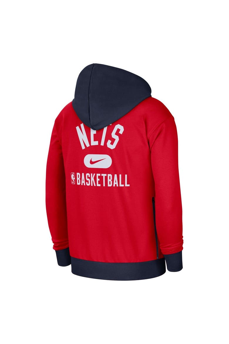Men's Nike Red/Navy Brooklyn Nets 2021/22 City Edition Courtside Heavyweight Fleece Full-Zip Hoodie, Alternate, color, Red