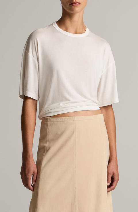 Relaxed Crewneck Modal & Silk T-Shirt