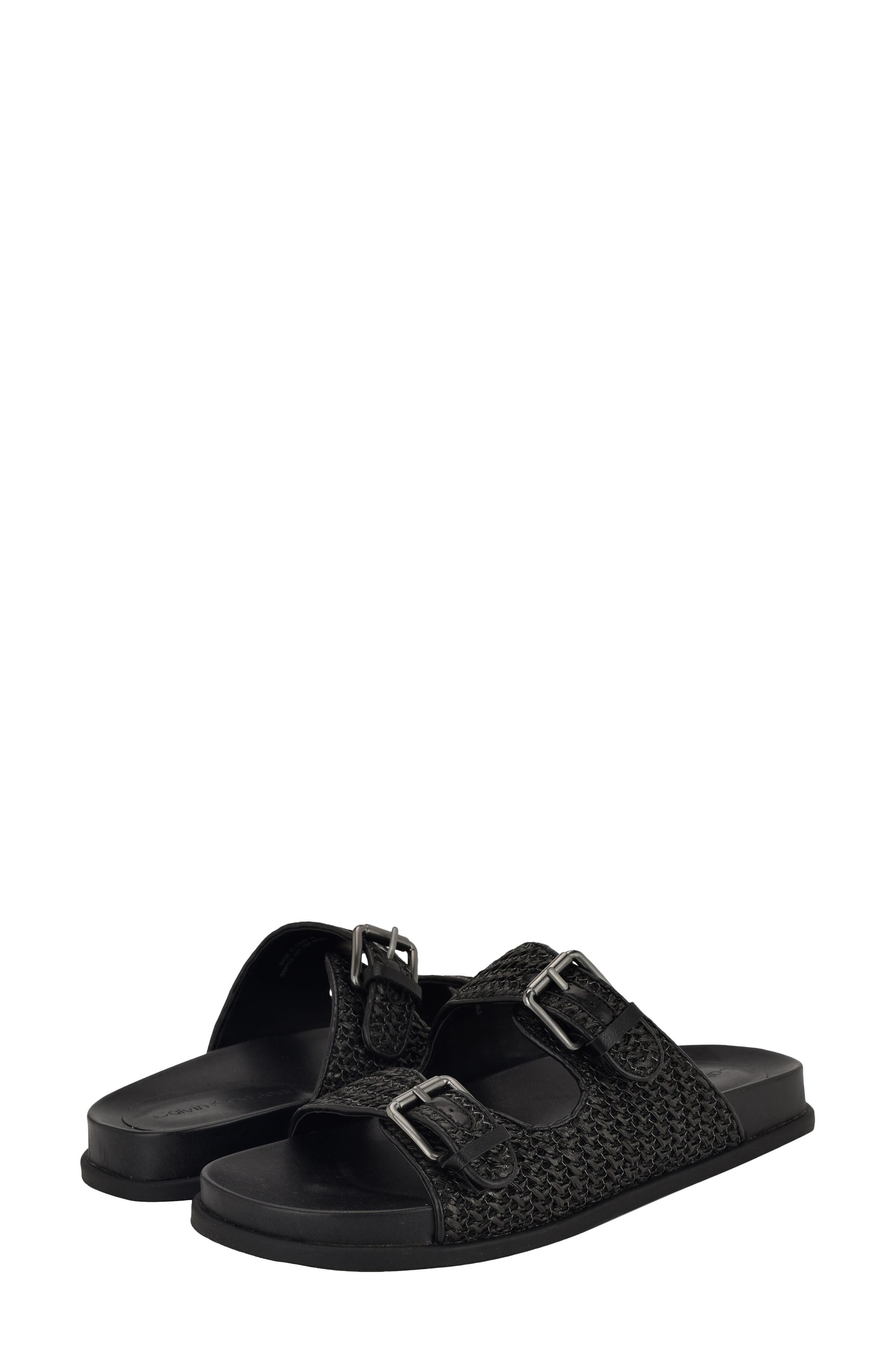 Vibe Two-Strap Sandal, Alternate, color, BLACK