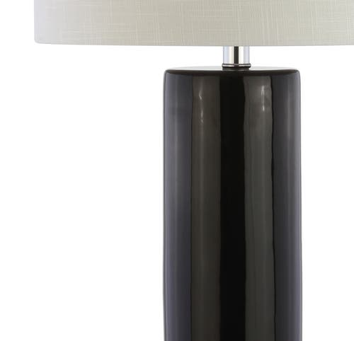 Jonathan Y Dallas 31.5" Ceramic Led Table Lamp In Black/chrome