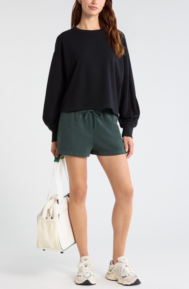 Zella Go Easy Crewneck Sweatshirt, Alternate, color, Black