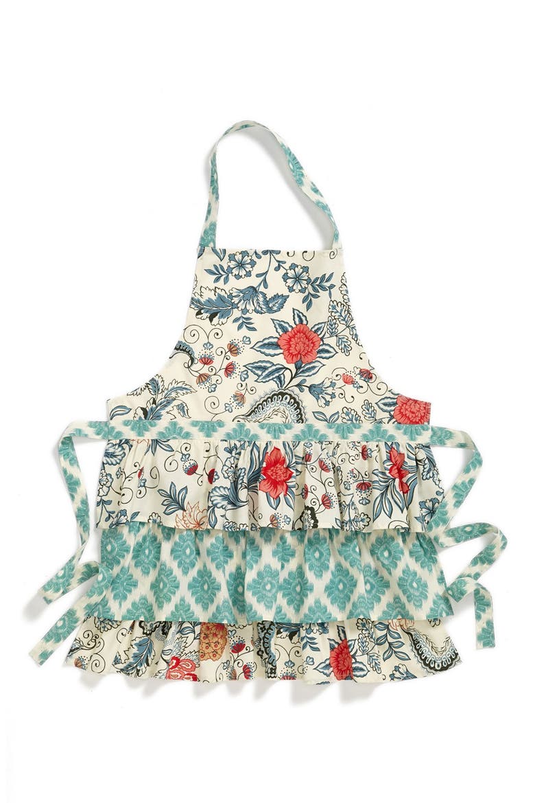 'Ikat Flowers' Apron, Alternate, color, BLUE