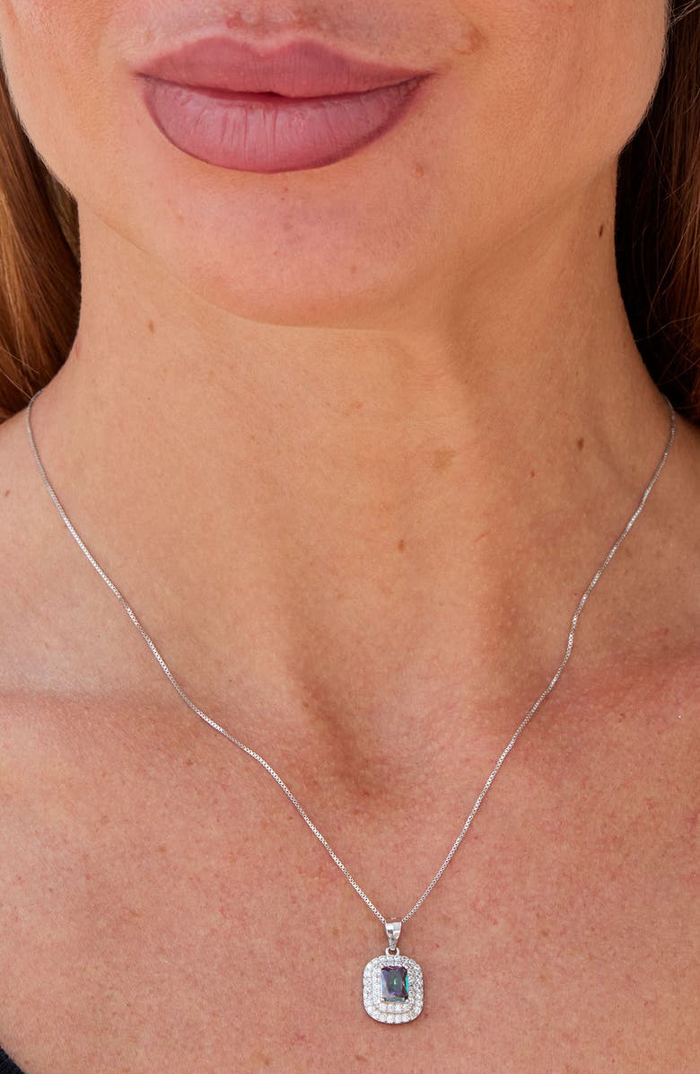 SAVVY CIE JEWELS Mystic Quartz & CZ Pendant Necklace, Alternate, color, 