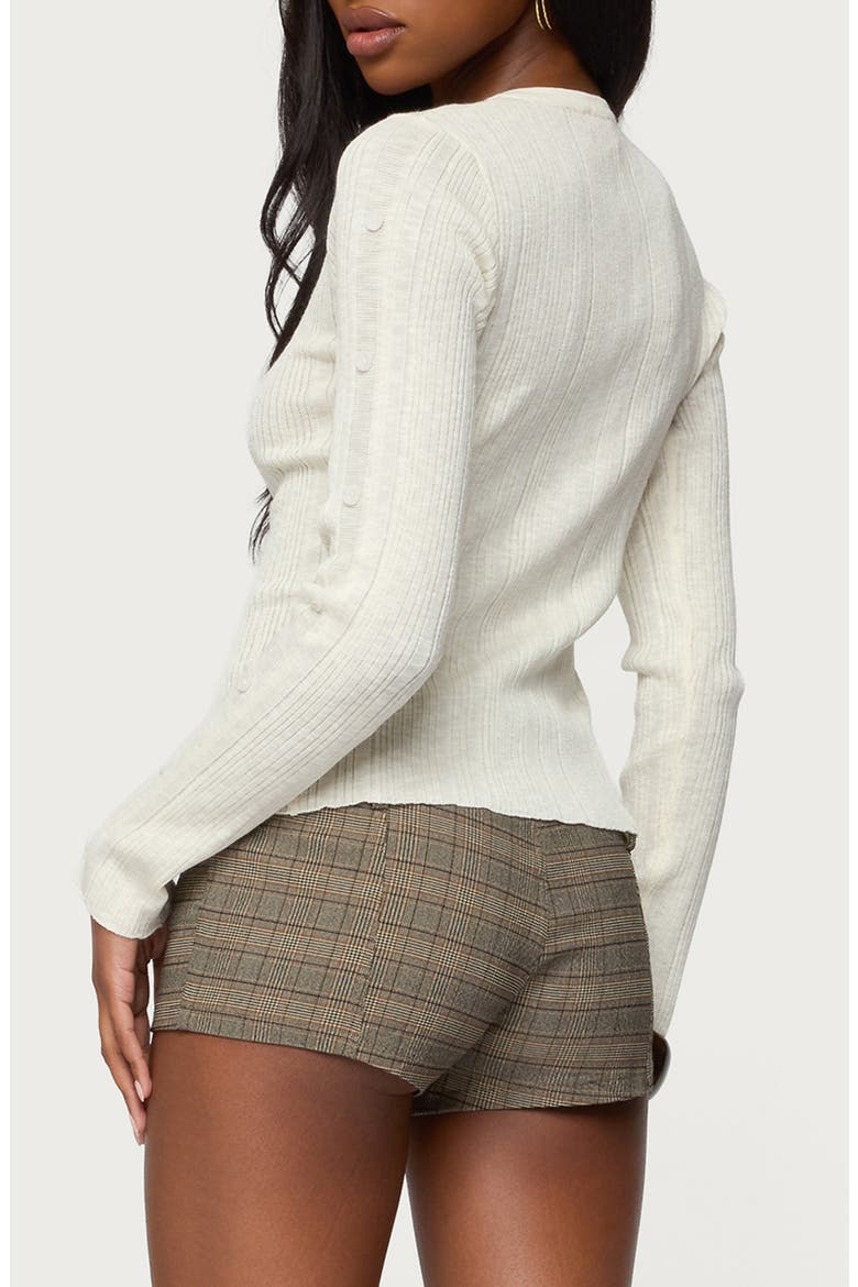 Maureen Rib Cardigan, Alternate, color, WHITE