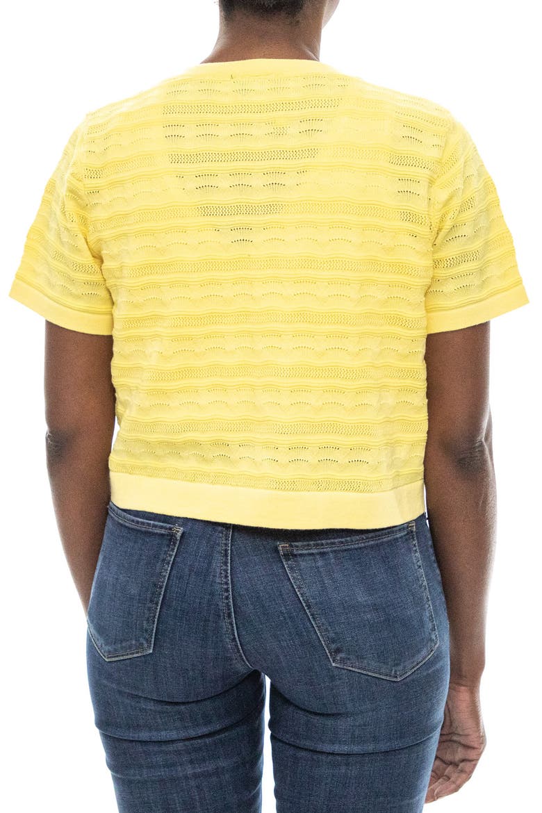 Pointelle Stitch Short Sleeve Bolero, Alternate, color, LEMON ZEST