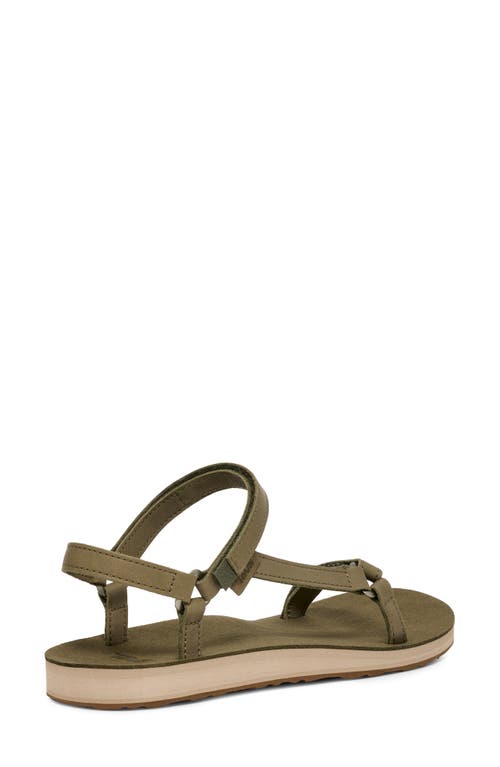 Teva Original Universal Slim Leather Sandal In Burnt Olive