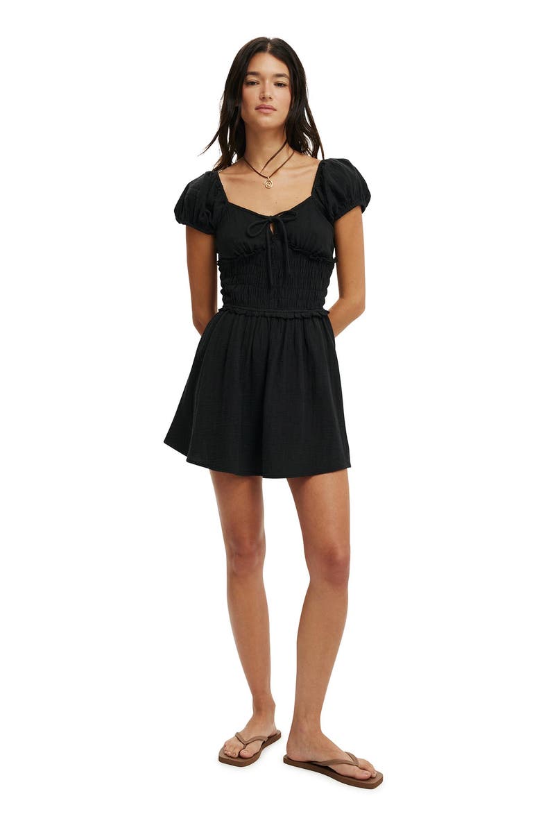 Cotton On Women's Charlie Open Back Mini Sundress, Alternate, color, Black