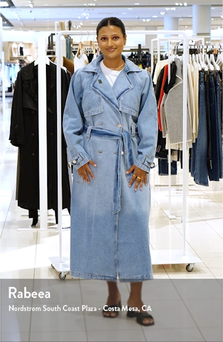 Belted Denim Trench Coat, sales video thumbnail