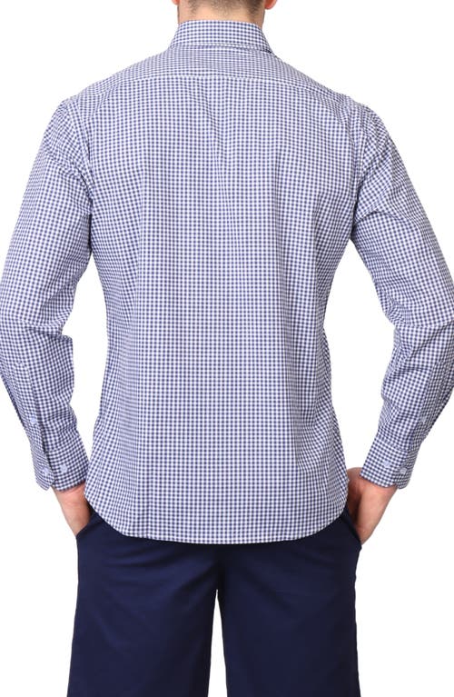 TAILORBYRD TAILORBYRD GINGHAM STRETCH COTTON BUTTON-UP SHIRT 
