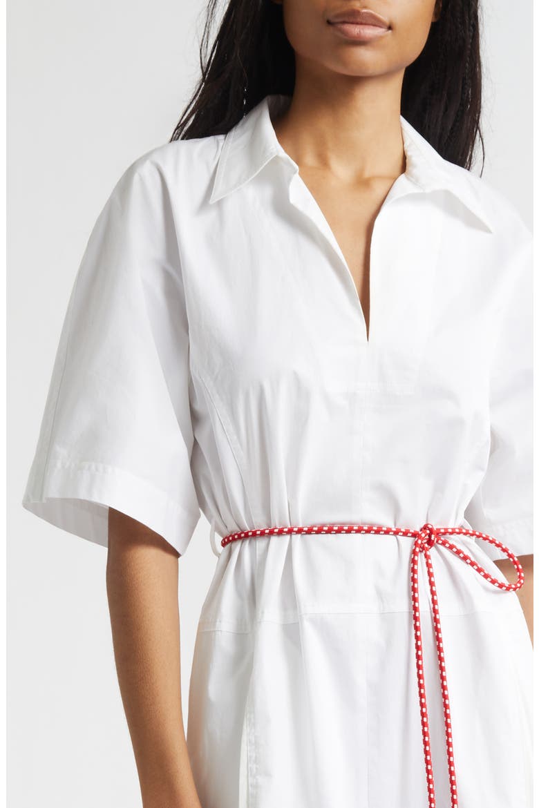 Relaxed Belted Cotton Dress, Alternate, color, OPTICAL WHITE
