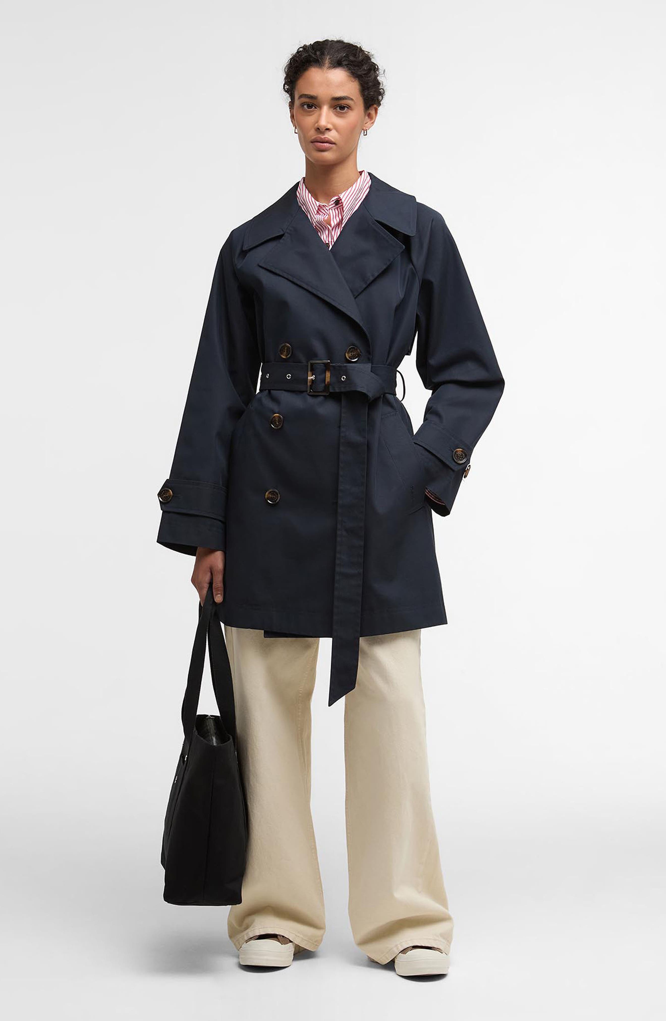 Женские Barbour Adare Showerproof Water Resistant Trench Coat — фото 7