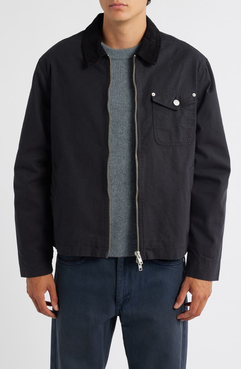 Wax London Mason Cotton Canvas Jacket, Main, color, Black