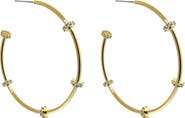 Liza Schwartz Stella 18K Gold Plated CZ Station Hoop Earrings