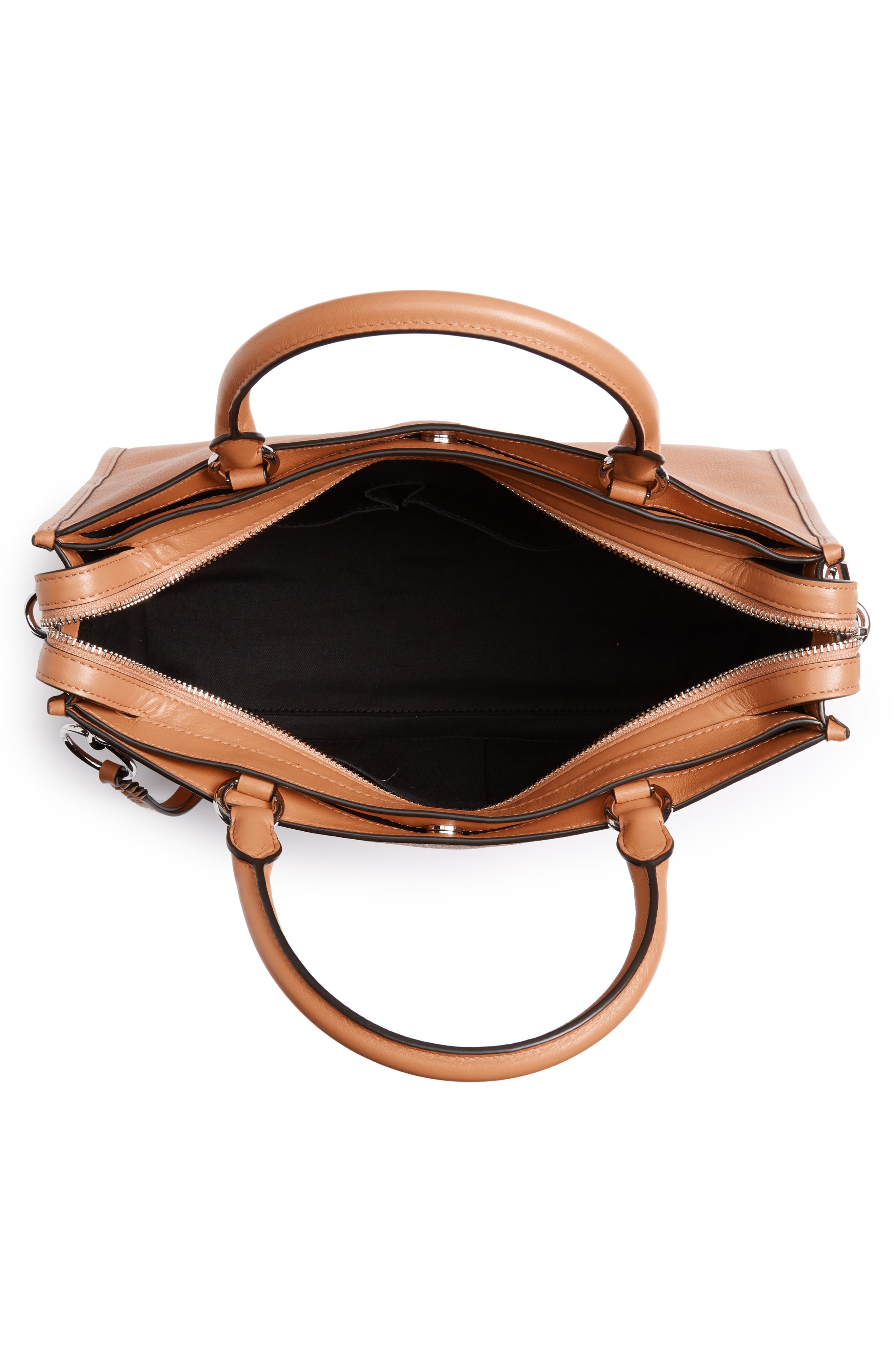 Bedford Zip Leather Satchel, Alternate, color, HONEY