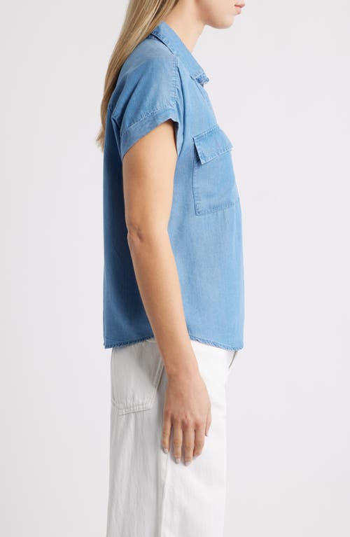 Beachlunchlounge Beatrix Denim Button-up Shirt In Blue