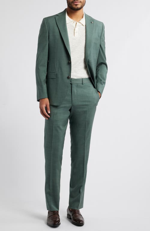 JACK VICTOR JACK VICTOR ESPRIT SOLID GREEN WOOL TWILL SUIT