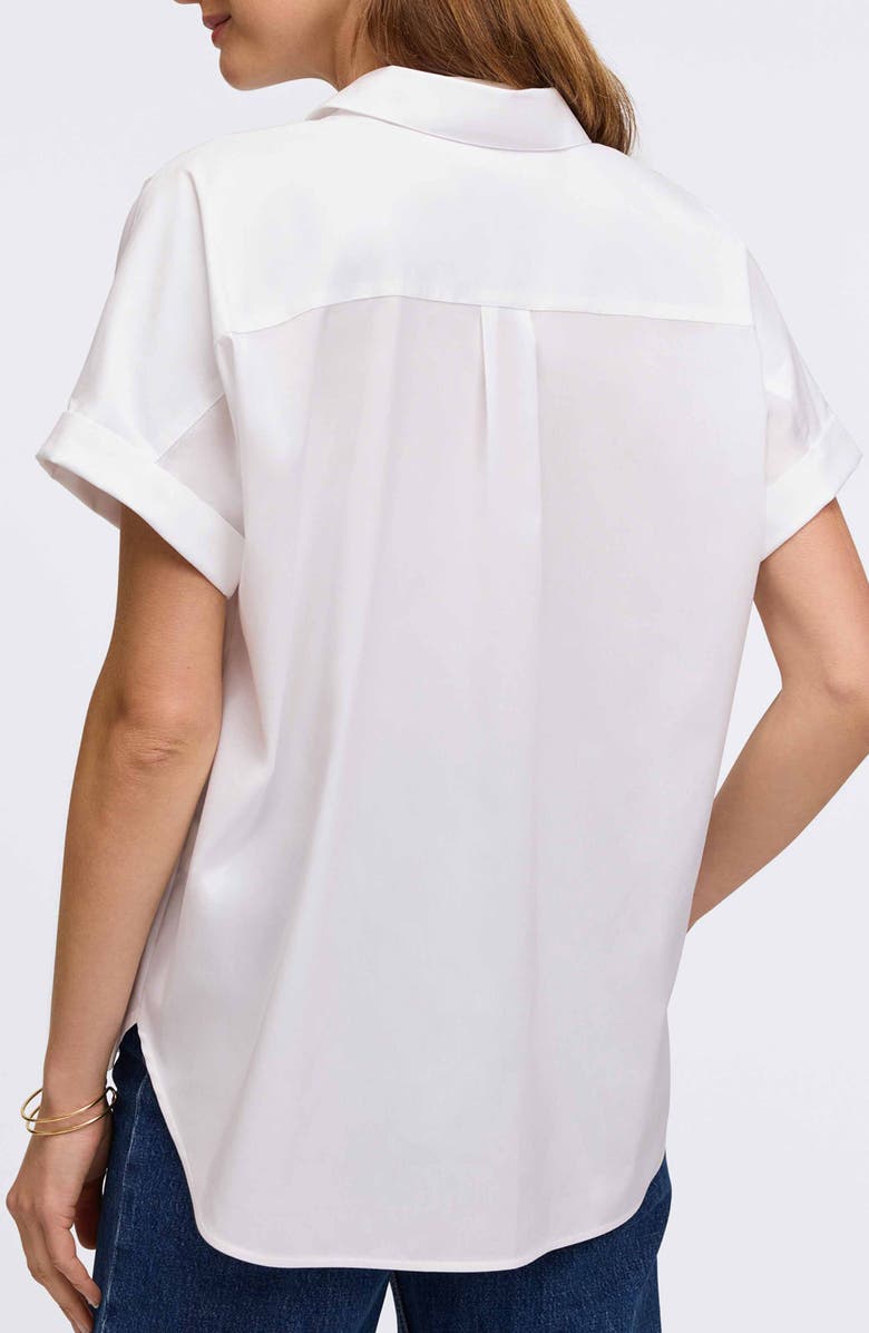 Foxcroft Abigail Short Sleeve Button-Up Shirt, Alternate, color, White