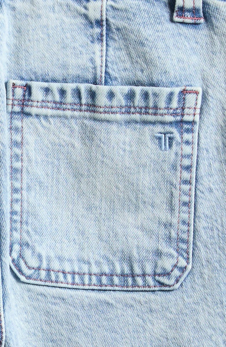 Tractr Kids' Mixed Camo Denim Shorts, Alternate, color, Sage Camo