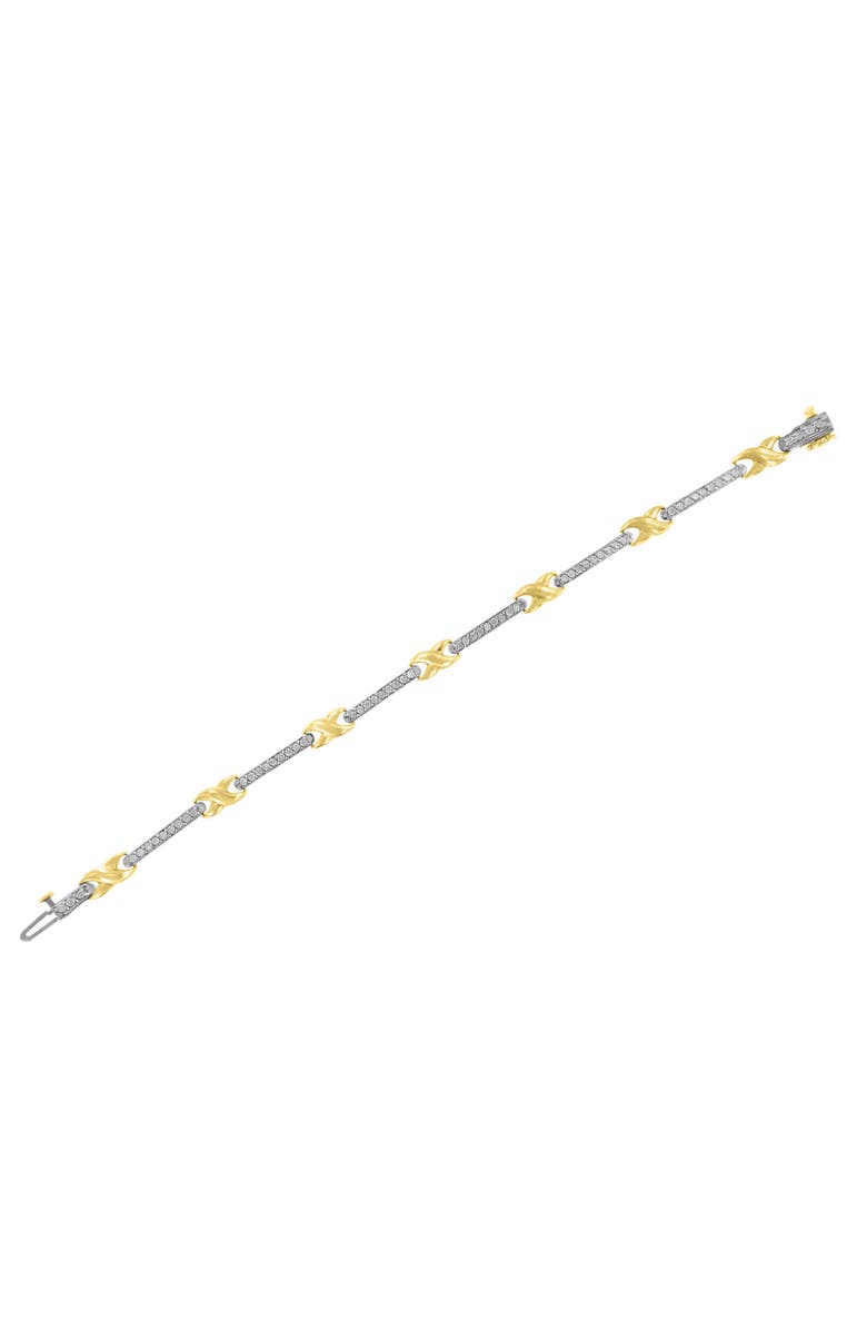 Haus of Brilliance 10K Yellow Gold 1.00 Cttw Pave Set Diamond Bar and X-Link Bracelet, Alternate, color, Yellow