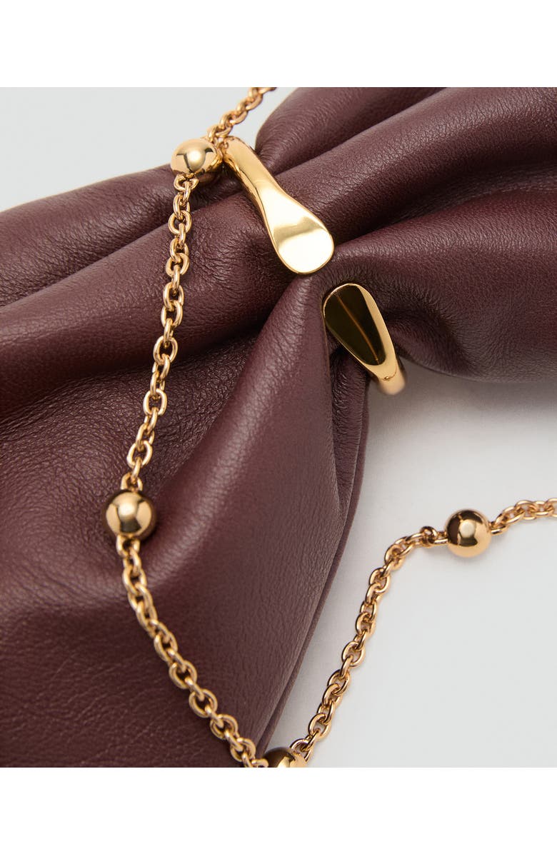 MANGO Leather Bucket Bag with Metallic Detail, Alternate, color,