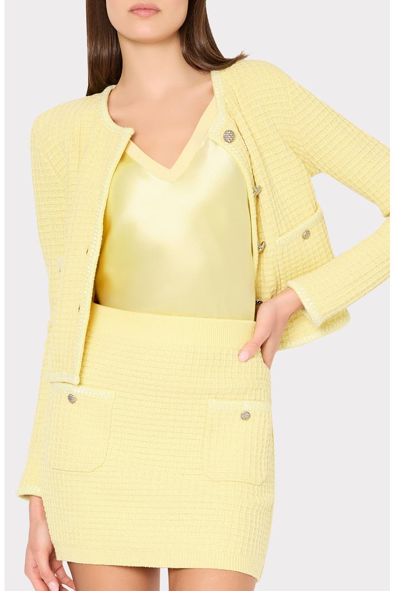 Saige Textured Knit Miniskirt, Alternate, color, LT YELLOW