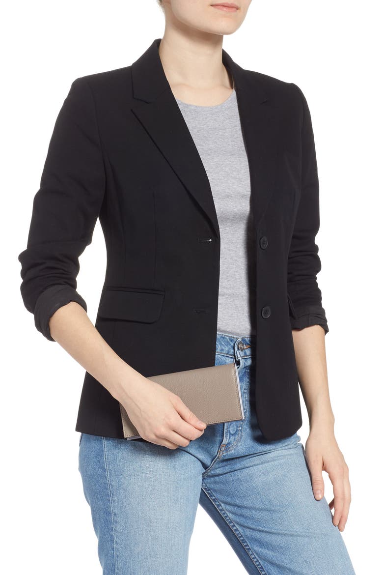 Hunter Leather Continental Wallet, Alternate, color, GREY TAUPE