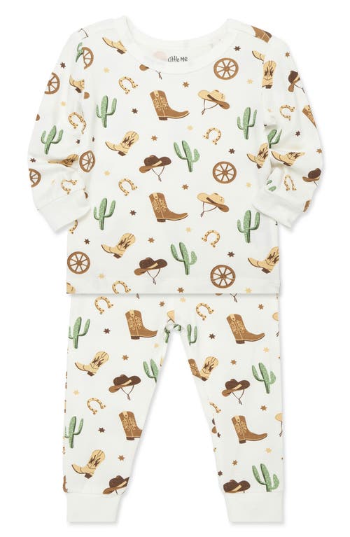 Little Me Assorted 2-pack Cowboy Print Fitted Two-piece Pajamas In Multi