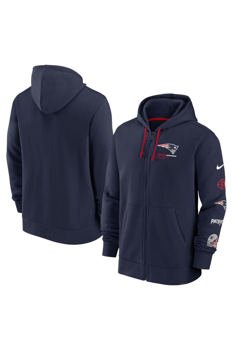 Men's Nike Navy New England Patriots Surrey Full-Zip Hoodie, Main, color, Navy