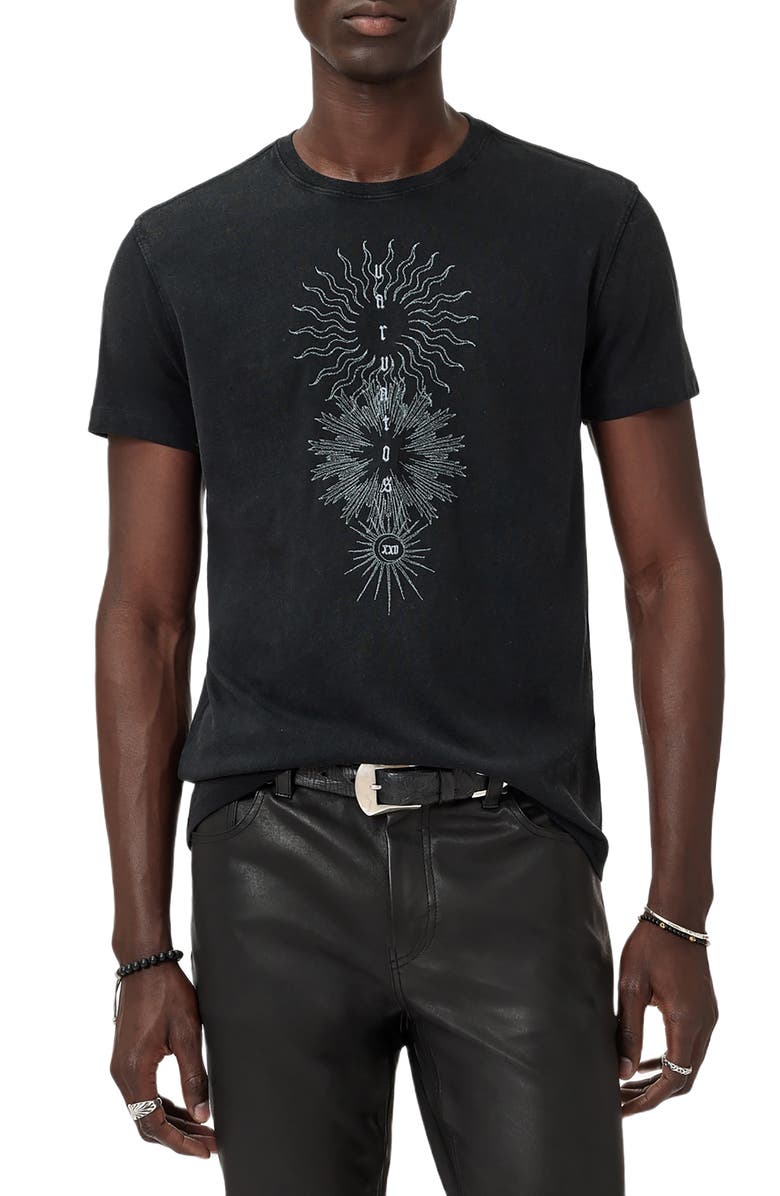 John Varvatos Varvatos Logo Organic Cotton Graphic T-Shirt, Main, color, Black