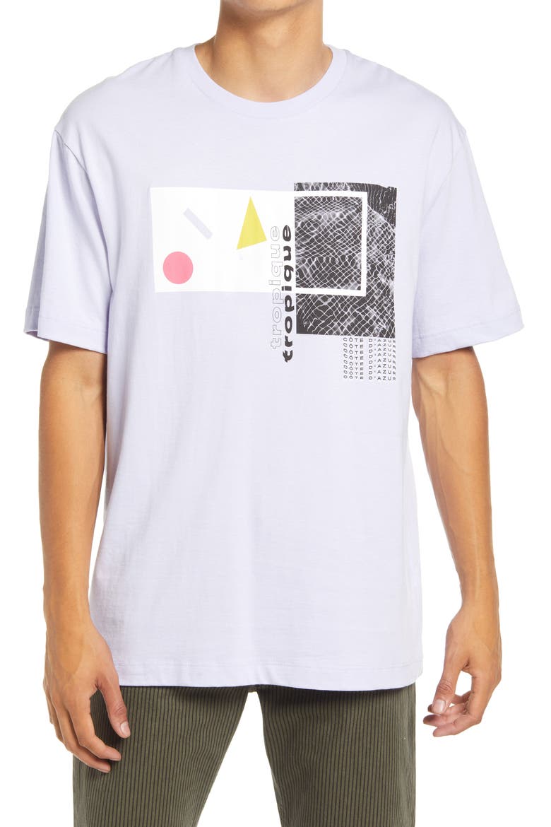 Men's Collage Graphic Tee, Main, color, LILAC