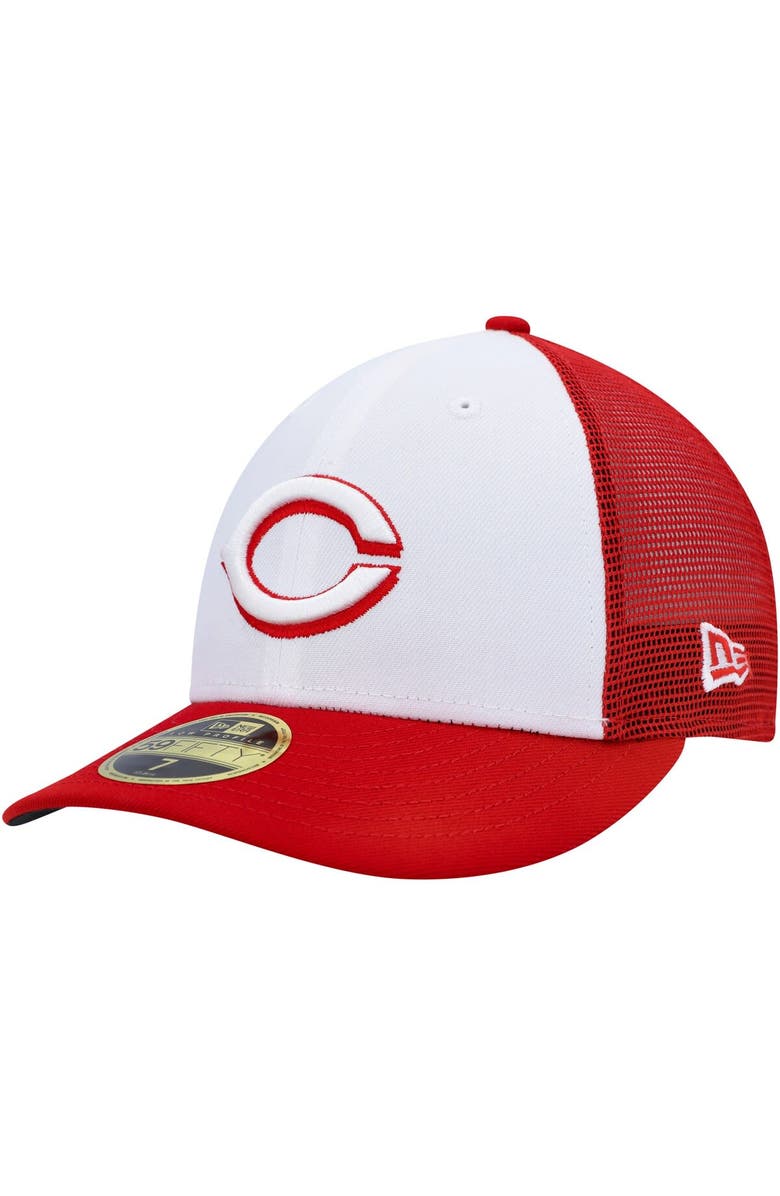 New Era Men's New Era White/Red Cincinnati Reds 2023 On-Field Batting Practice Low Profile 59FIFTY Fitted Hat, Alternate, color, White