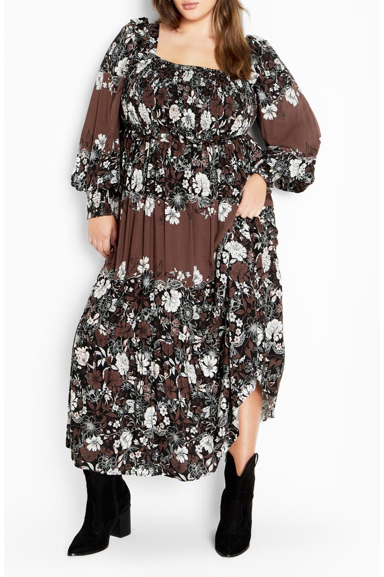 Hattie Floral Print Long Sleeve Maxi Dress, Main, color, FLORAL