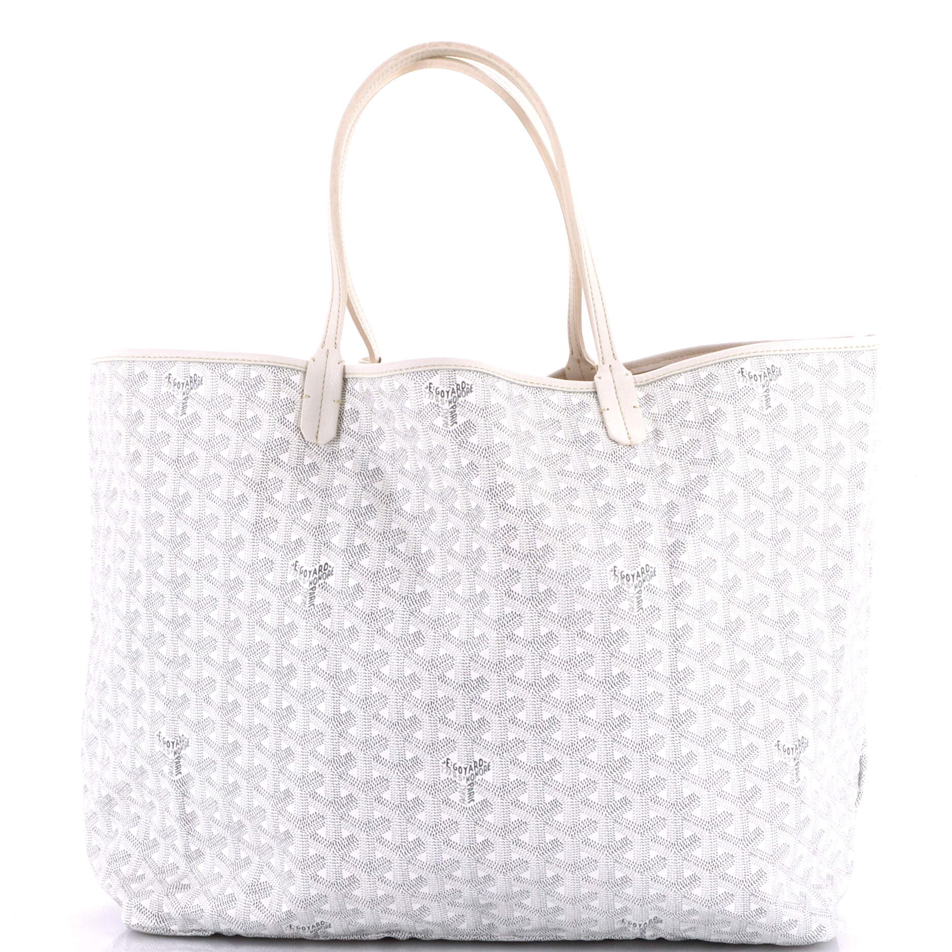 Pre-Owned Goyard Saint Louis Tote Coated Canvas GM, Main, color, White