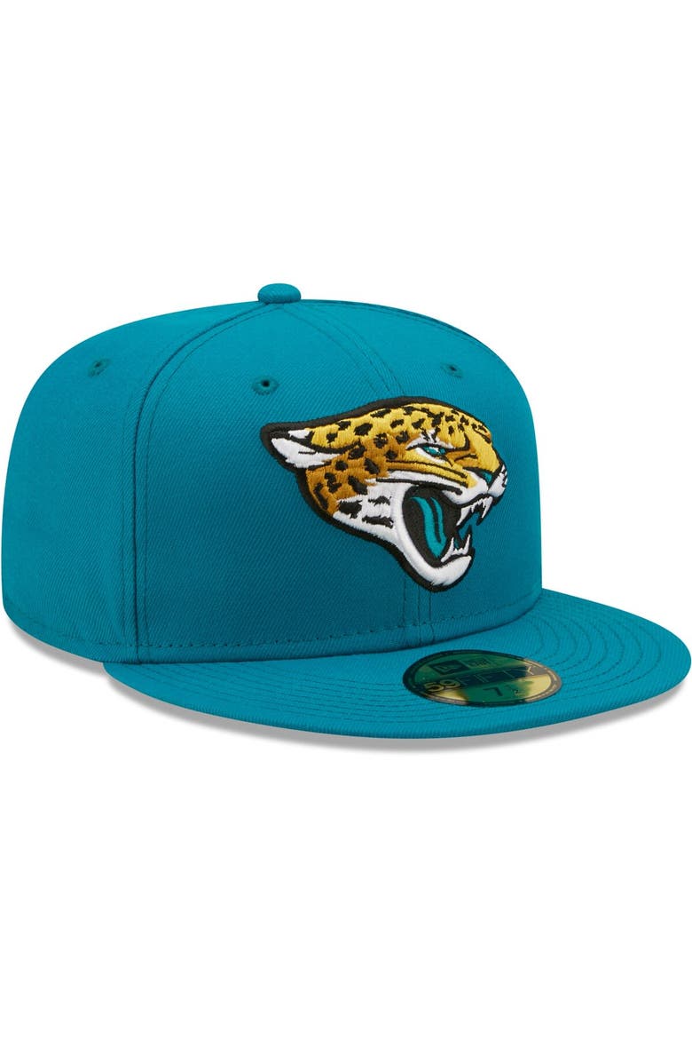 Men's New Era Teal Jacksonville Jaguars Omaha 59FIFTY Fitted Hat, Alternate, color, Teal