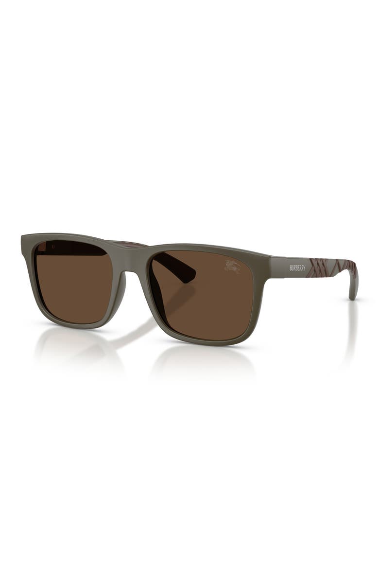 BE4499U 55mm Square Sunglasses, Alternate, color, MATTE GREEN / DARK BROWN