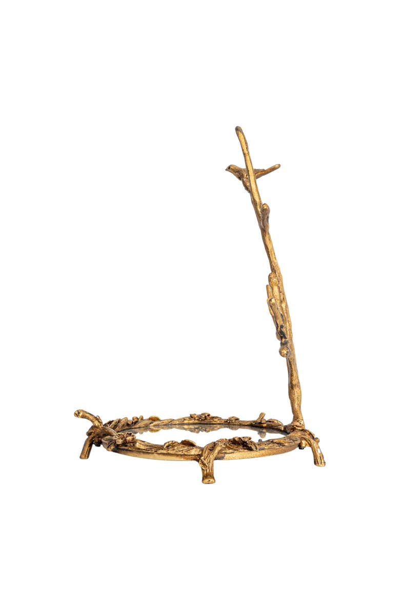 Jewelry Holder with Bird Detail, Alternate, color, Gold