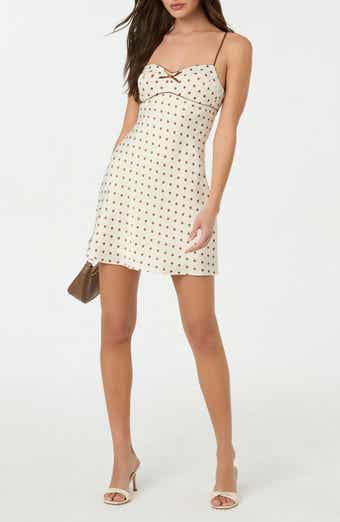 ASTR the Label Satin Bow Trim Polka Dot Minidress