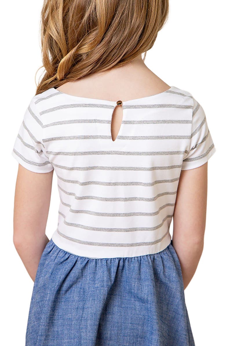 Hope & Henry Girls' Organic Short Sleeve Skater Dress, Kids, Alternate, color, 