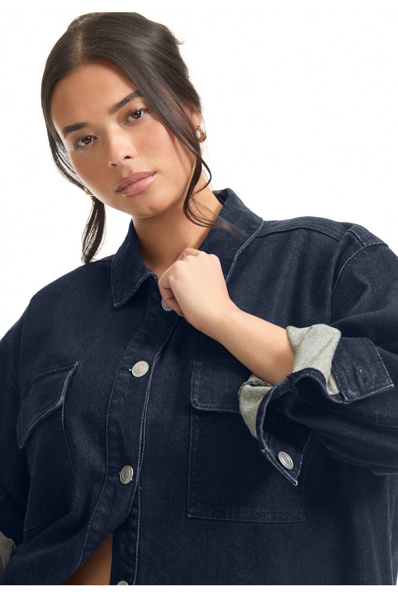 Denim Utility Jacket, Alternate, color, DARK RINSE