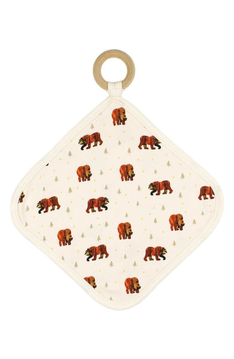 L'ovedbaby x The World of Eric Carle<sup>™</sup> Organic Cotton Lovey with Removable Teething Ring, Main, color, Brown Bear