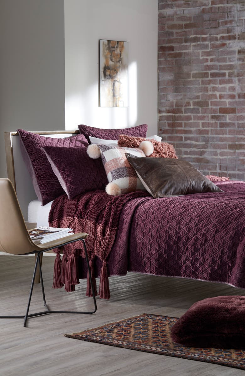 NORDSTROM AT HOME Cable Knit Tassel Throw Blanket, Alternate, color,