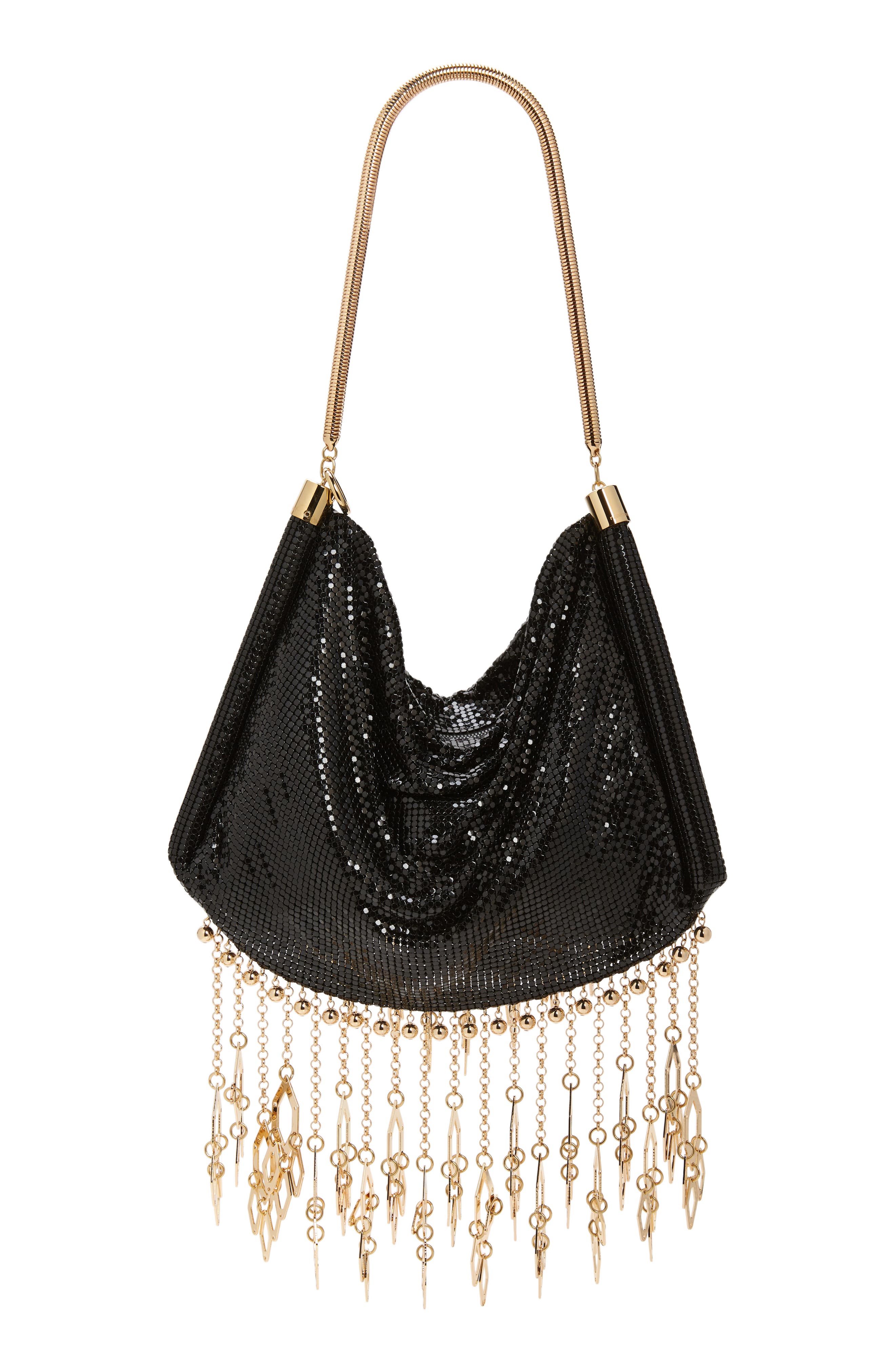 Rabanne Fringe Metal Mesh Shoulder Bag, Alternate, color, 