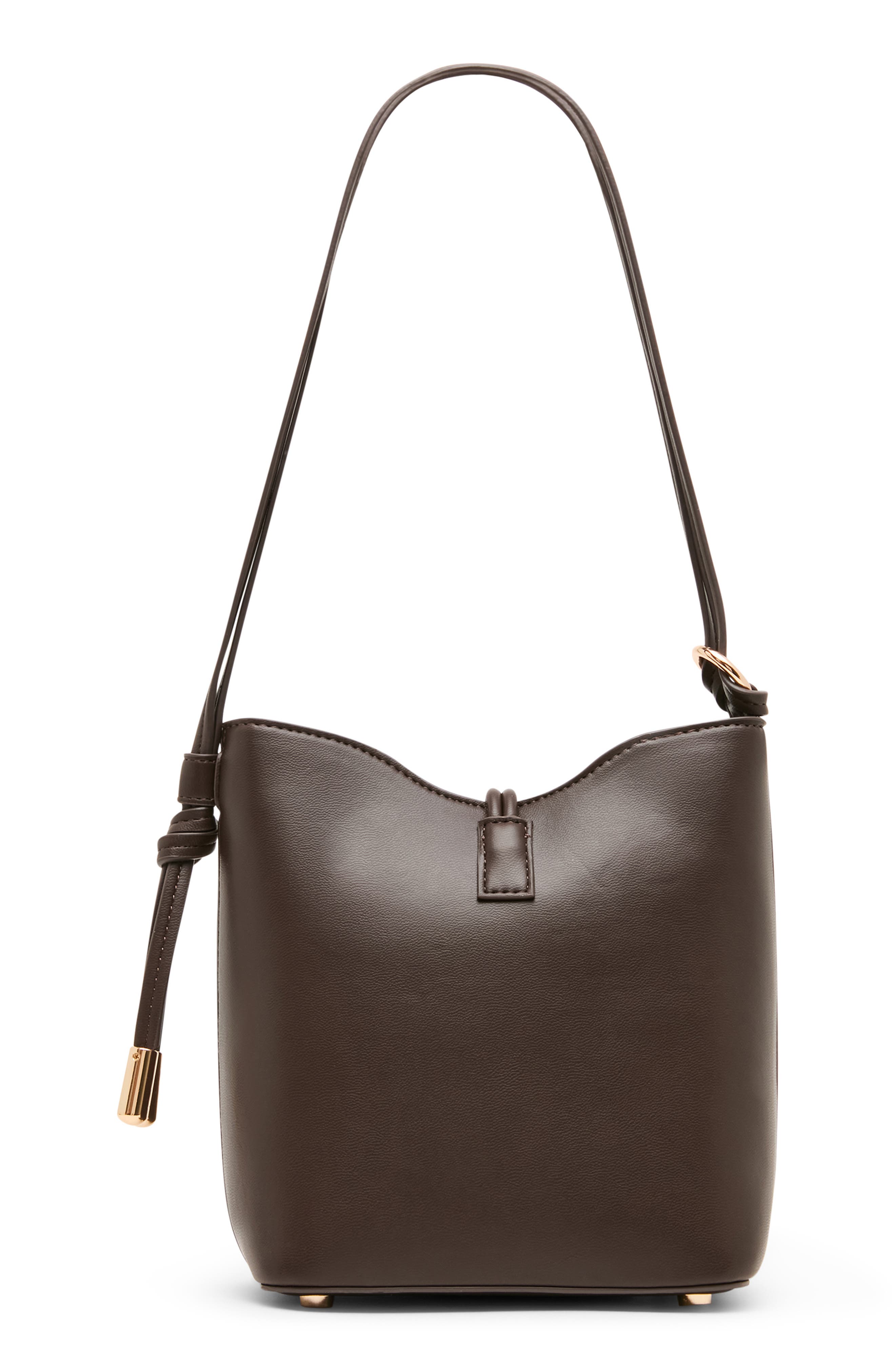 Small Faux Leather Bucket Bag, Alternate, color, ESPRESSO