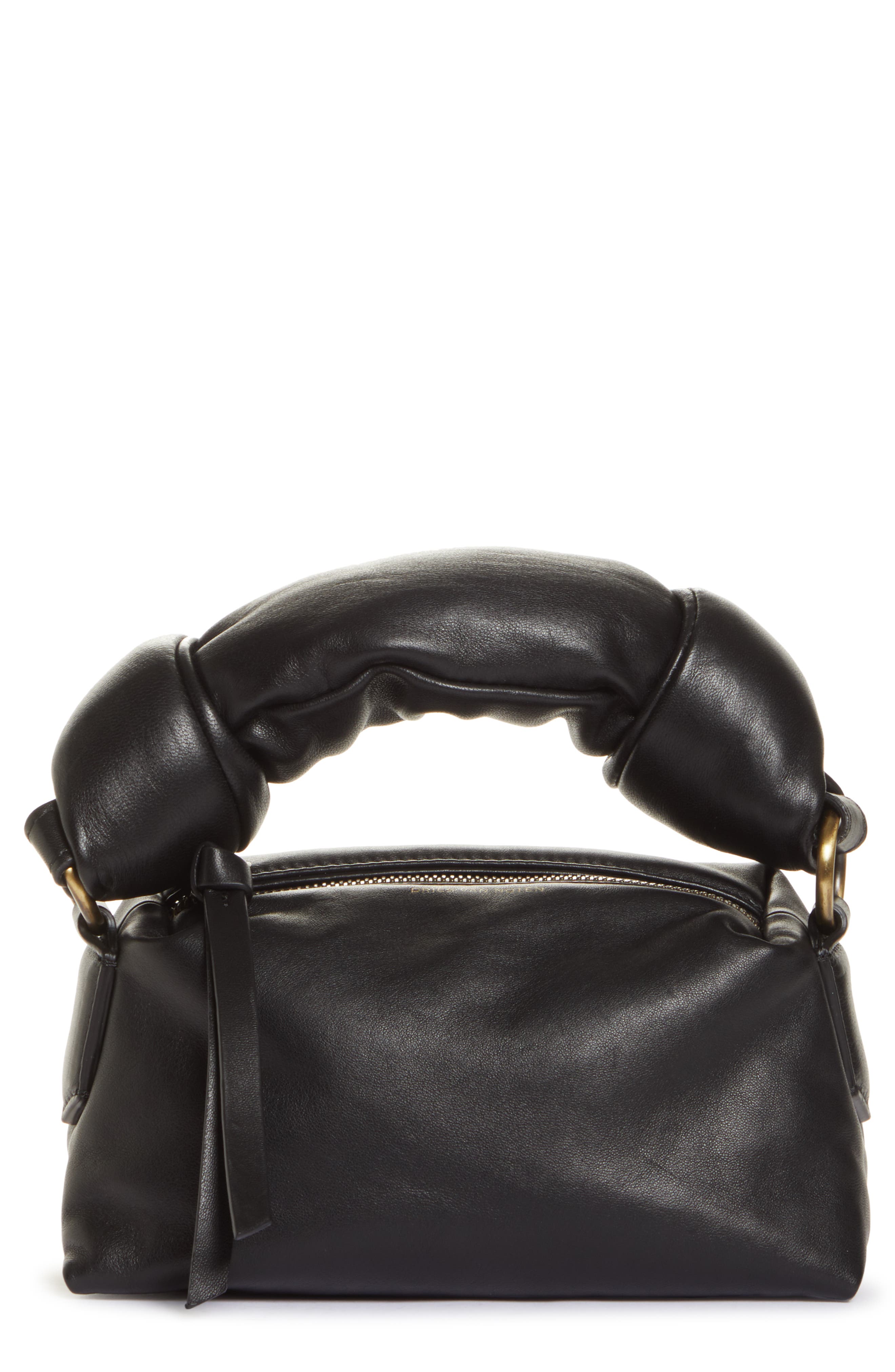 Dries Van Noten Knot Handle Leather Shoulder Bag, Main, color, 