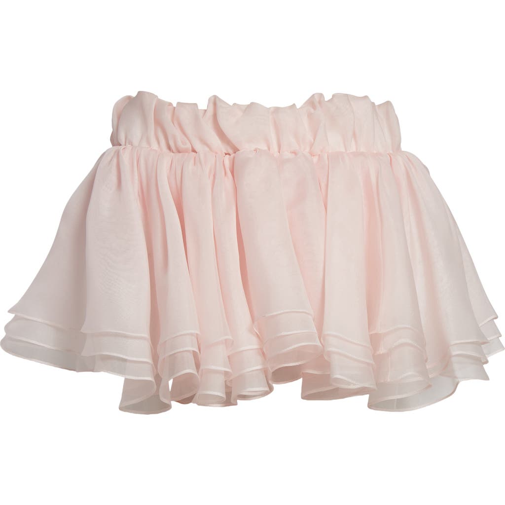 Laquan Smith Tiered Ruffle Silk Organza Miniskirt